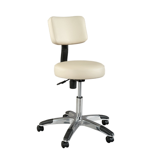 Deluxe Round Air-Lift Stool with Backrest